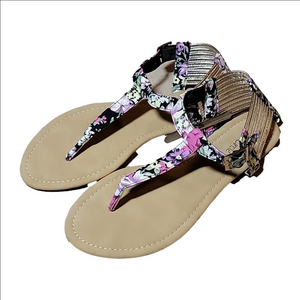 Red Circle Floral Sandals Size 10 NWOT